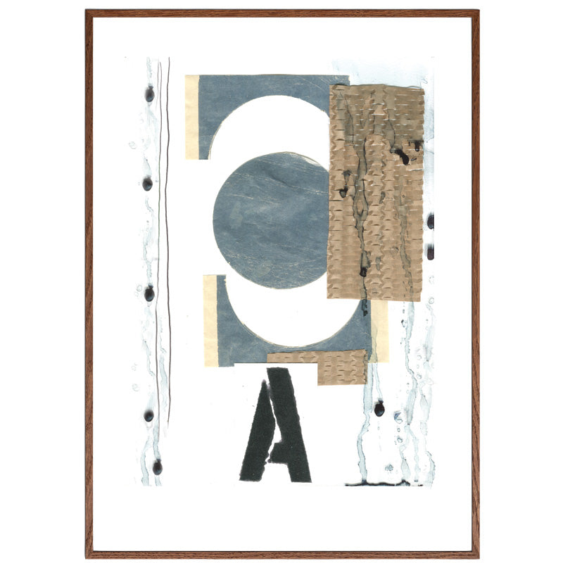 A for Abstract kunstplakat i dark oak ramme – af Mette Handberg
