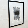 Abstract Pink – originalt maleri af Mette Handberg, abstrakt kunst i grå, sorte og lyserøde nuancer