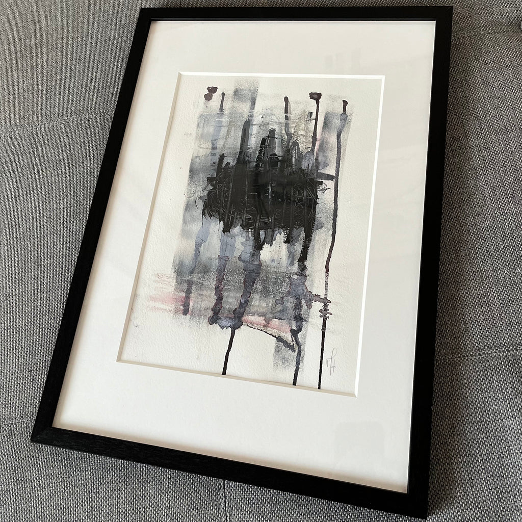 Abstract Pink Original – nærbillede af tekstur, maleri af Mette Handberg