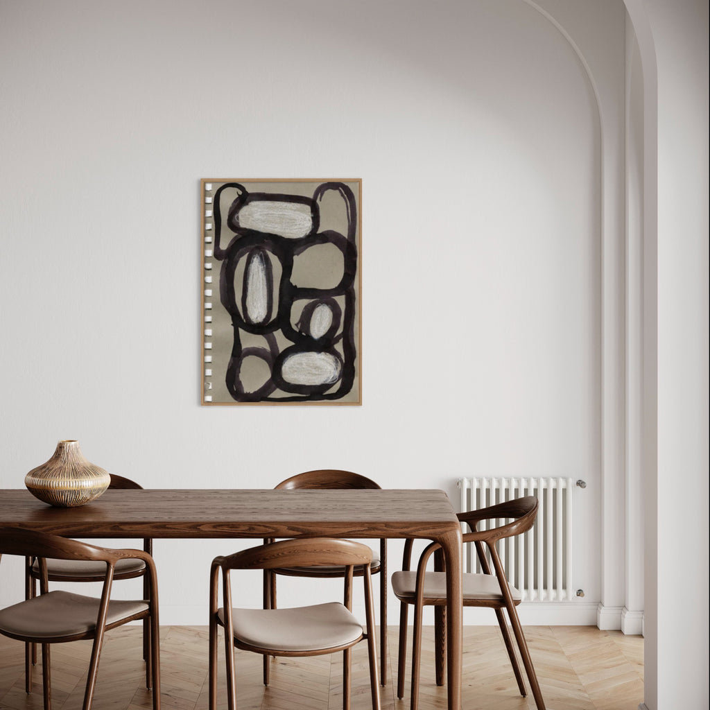 Abstract on Grey kunstplakat – interiørstyling af Mette Handberg