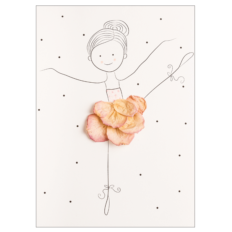 Ballerina Alba Rose kunstplakat af Mette Handberg