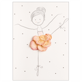 Ballerina Alba Rose kunstplakat af Mette Handberg