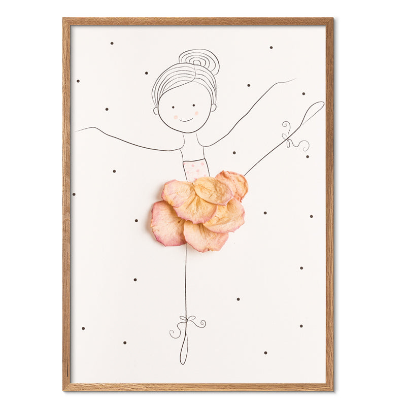 Ballerina Alba Rose kunstplakat med egeramme