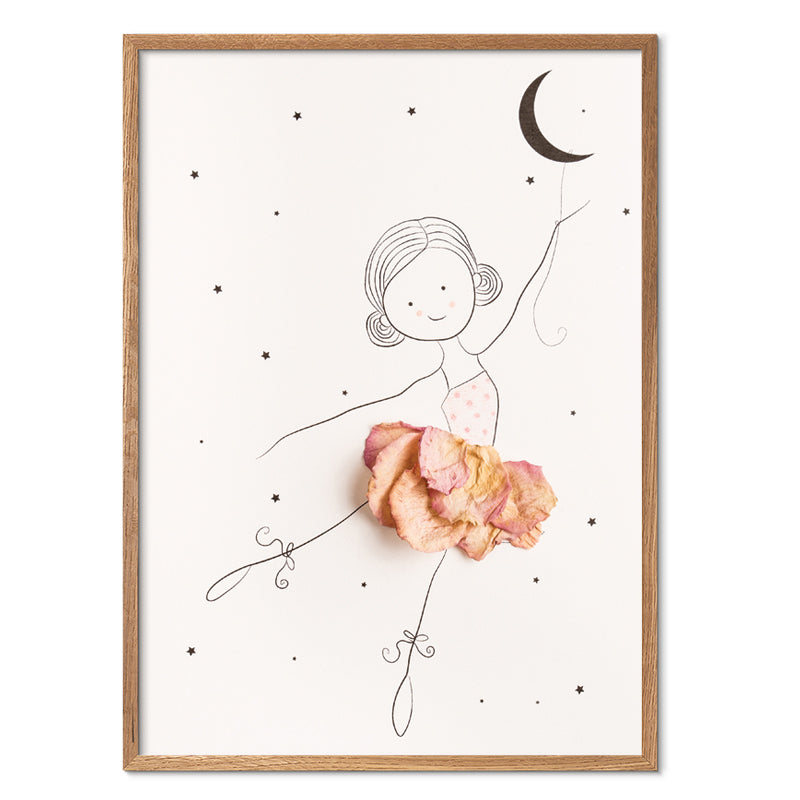 Ballerina Ella Rose kunstplakat med egeramme