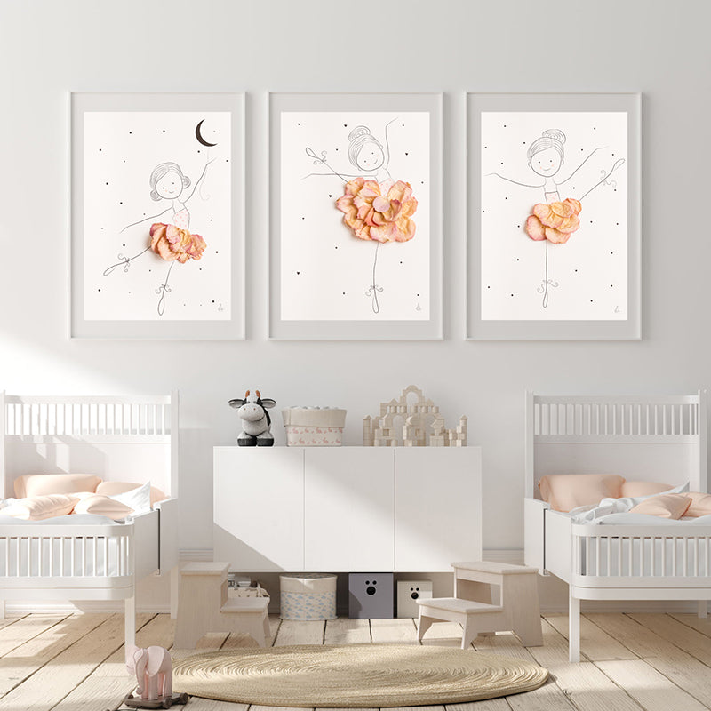 Ballerina Ella Rose kunstplakat i interiør