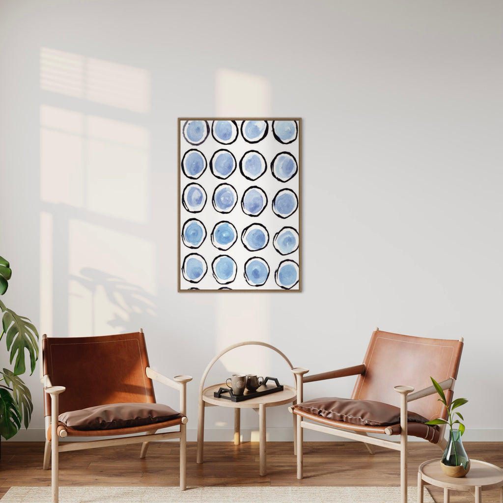 Blue Circles kunstplakat – interiørstyling af Mette Handberg