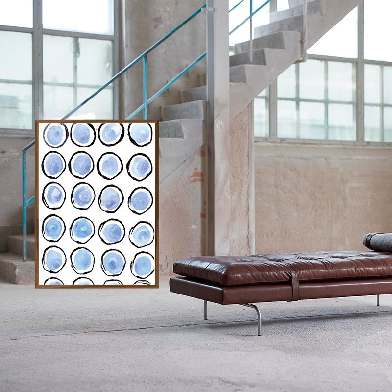 Blue Circles kunstplakat – interiørstyling af Mette Handberg