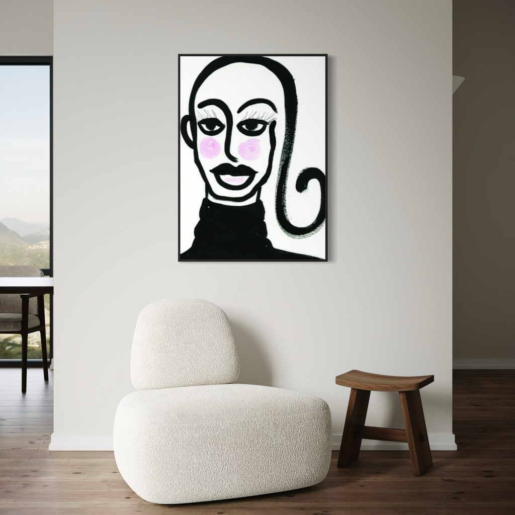  Blushing Girl kunstplakat i stuen
