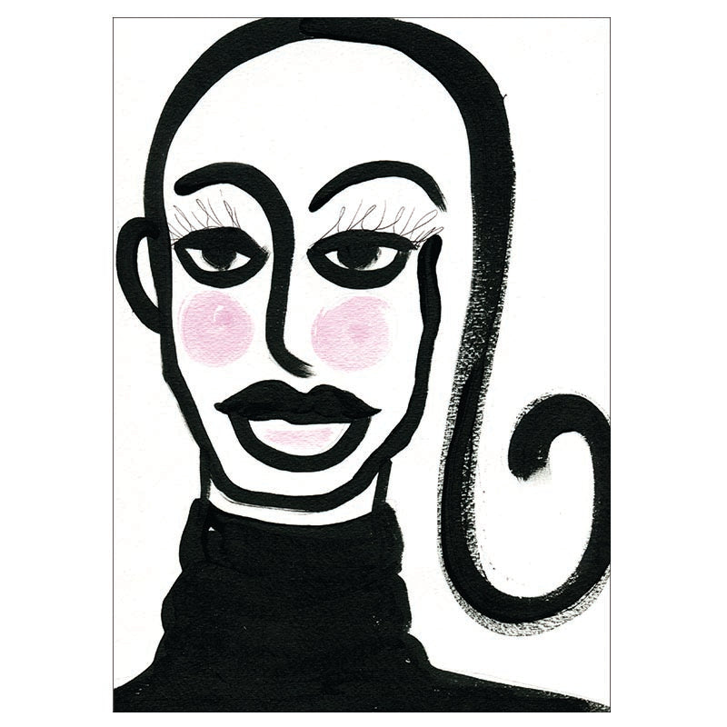  Blushing Girl kunstplakat af Mette Handberg