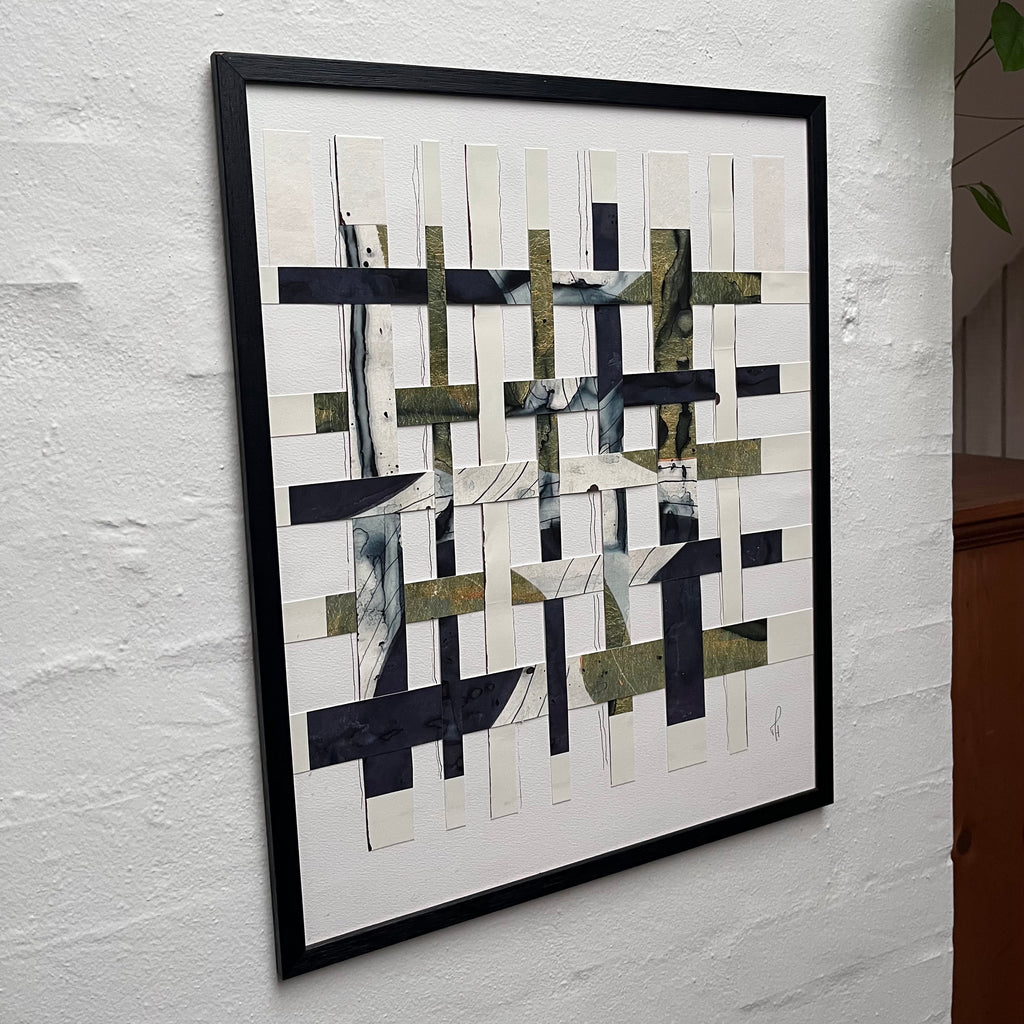 Braided Art Original – nærbillede af tekstur, flettet maleri af Mette Handberg