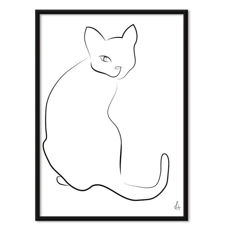 Chat kunstplakat med sort aluminiumsramme