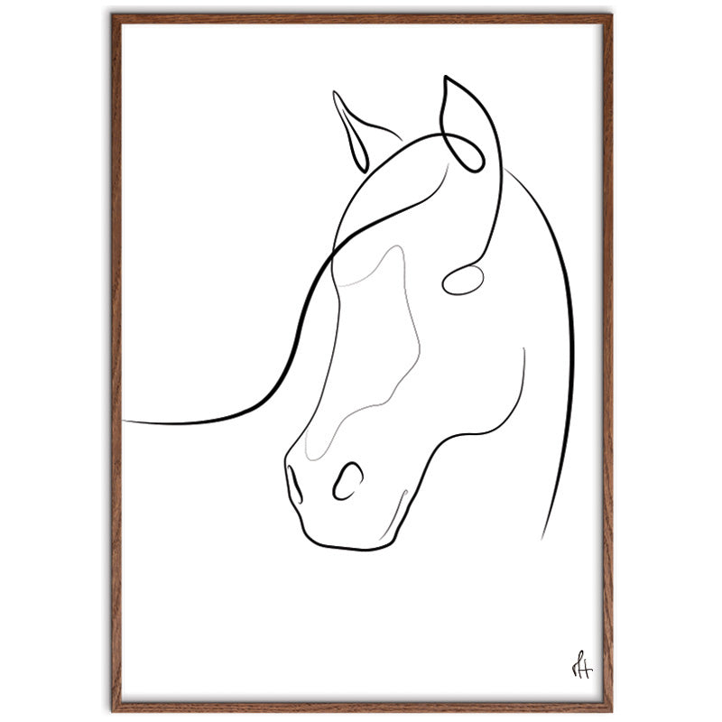 Cheval kunstplakat med dark oak ramme
