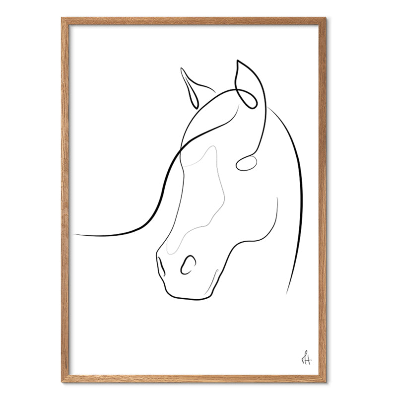 Cheval kunstplakat med egeramme