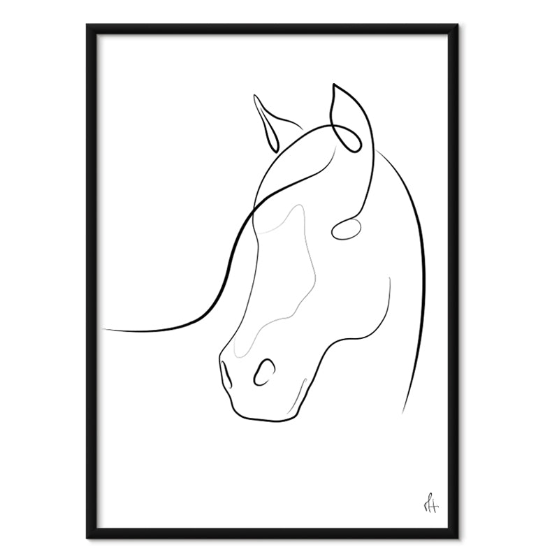 Cheval kunstplakat med sort aluminiumsramme