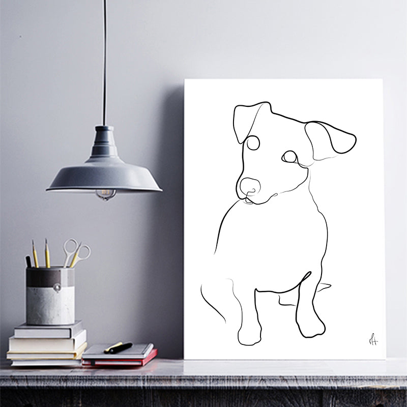 Chien kunstplakat i kontoret