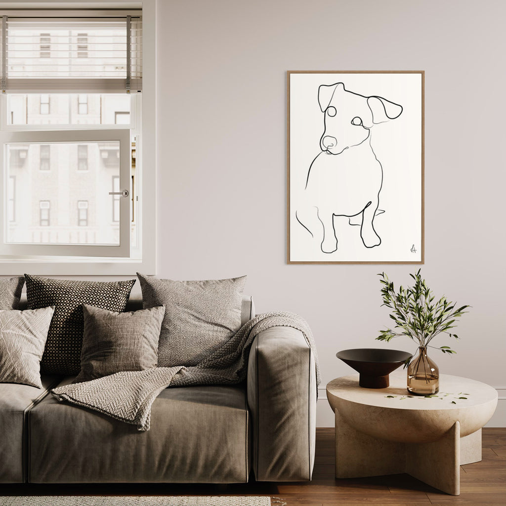 Chien kunstplakat i stuen