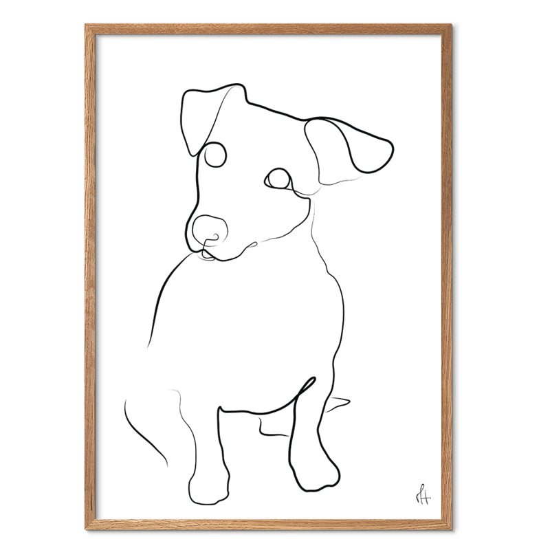 Chien kunstplakat med egeramme
