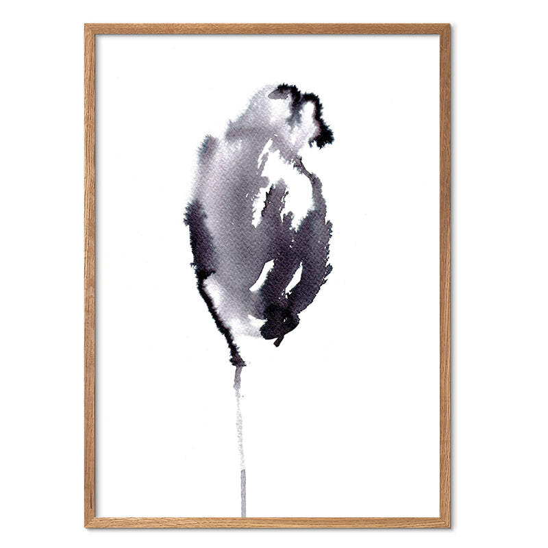 Feather Flower kunstplakat i egeramme