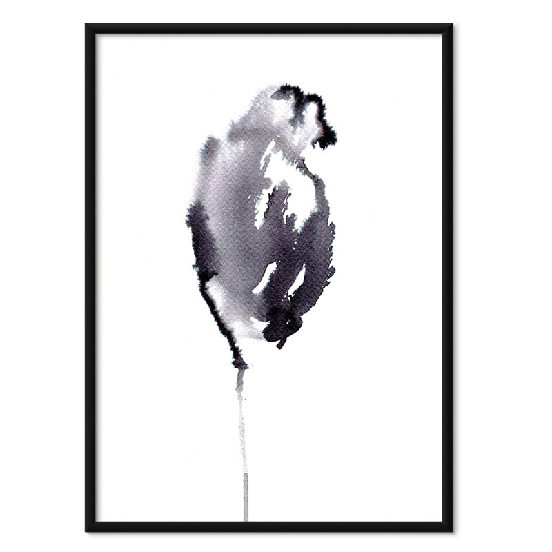 Feather Flower kunstplakat i sort aluminiumsramme