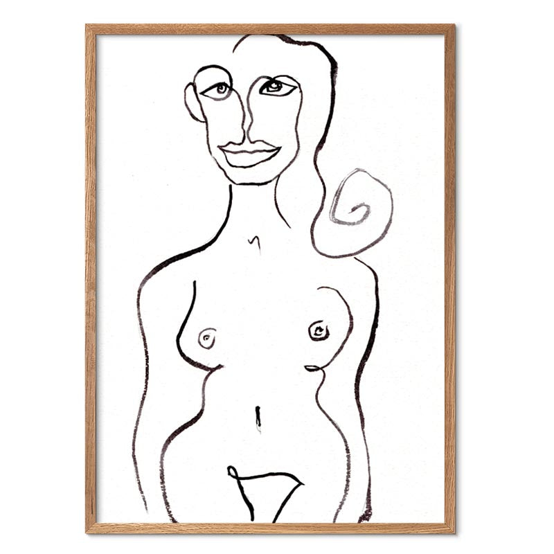Female Nude kunstplakat i egeramme