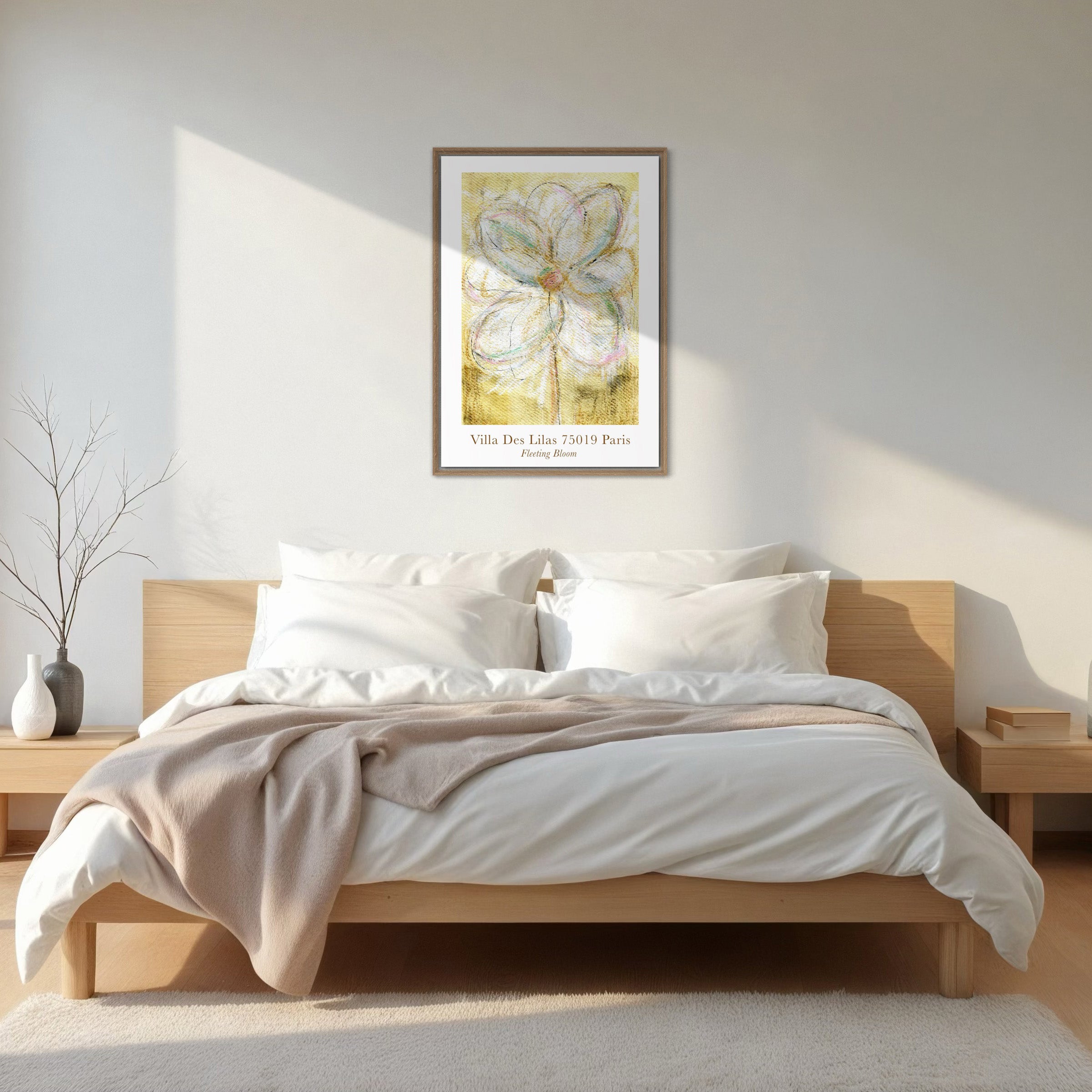  Fleeting Bloom kunstplakat i soveværelset