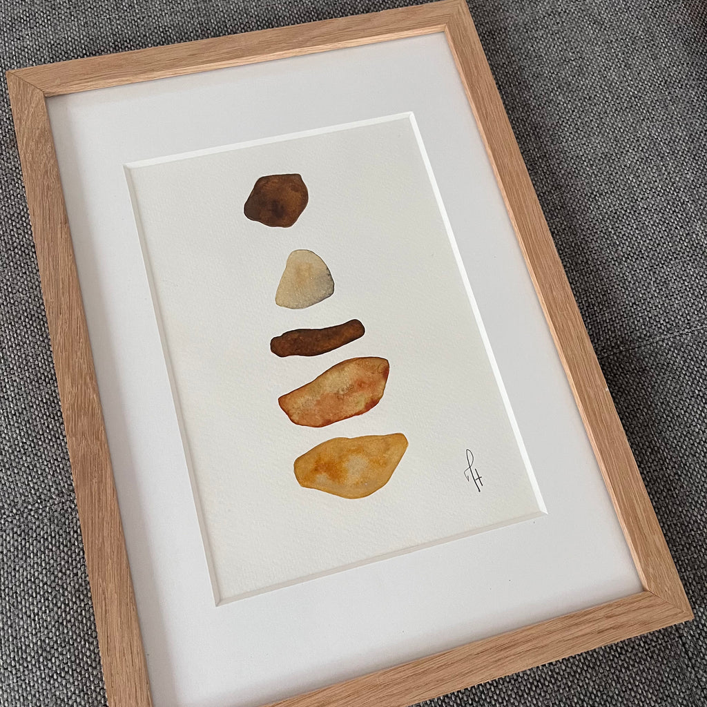 Floating Stones Original – detalje af maleri af Mette Handberg