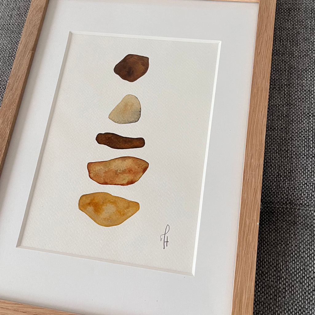Floating Stones Original – nærbillede af tekstur, maleri af Mette Handberg
