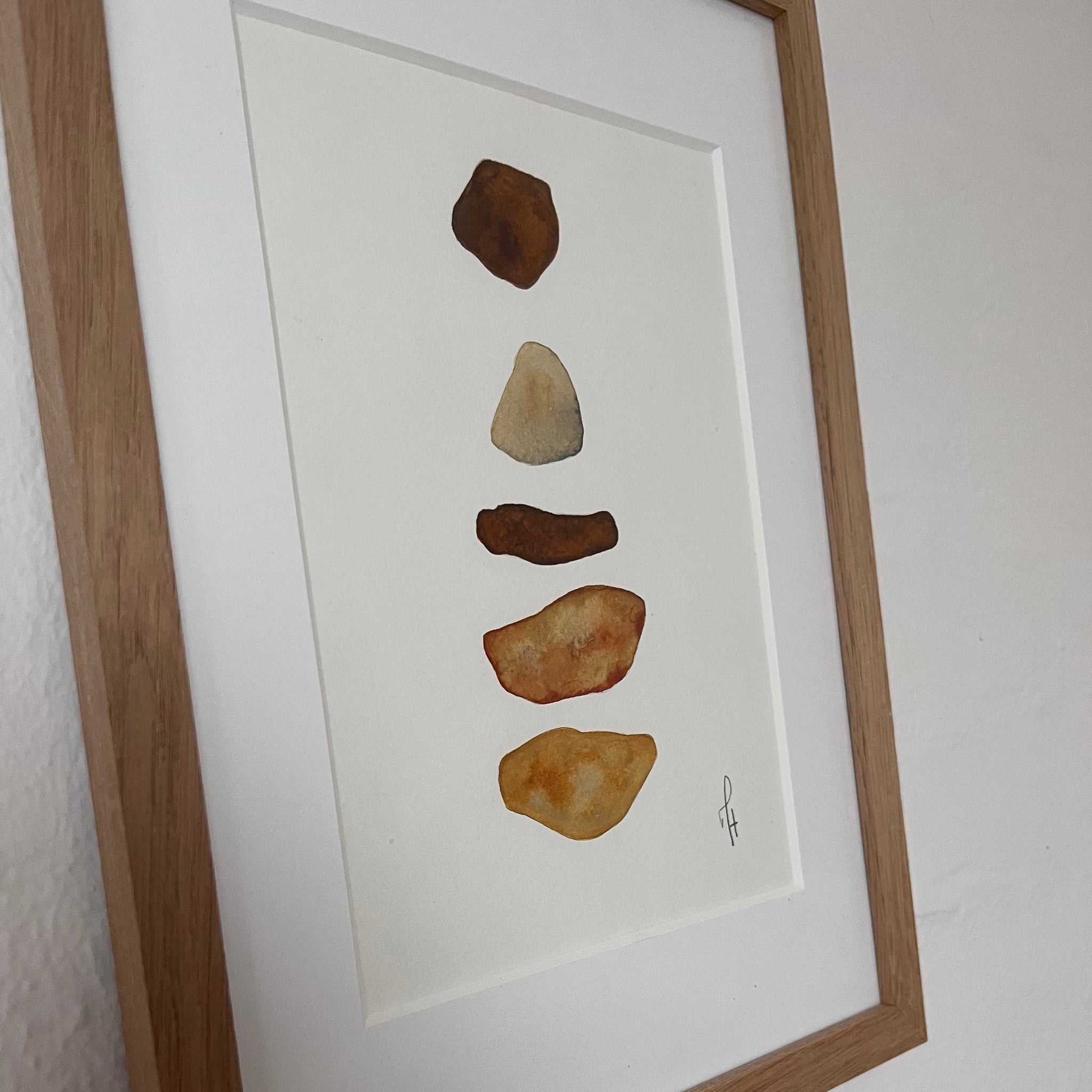 Floating Stones – originalt maleri af Mette Handberg, nordisk natur med svævende sten