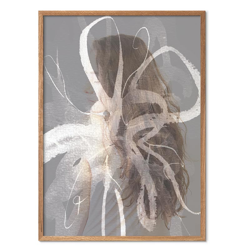 Floral Female kunstplakat i egeramme