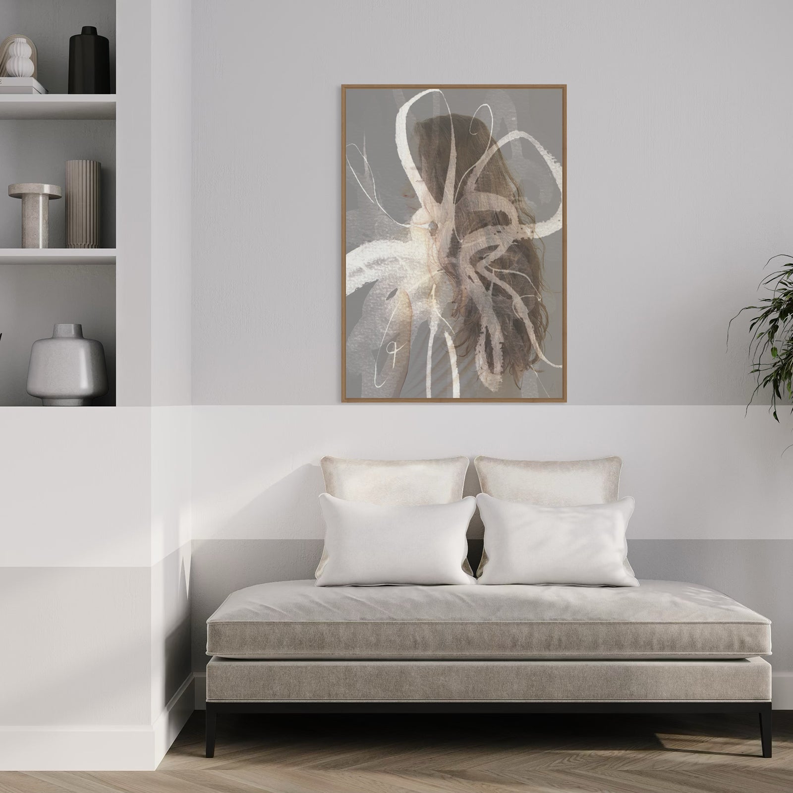 Floral Female kunstplakat i stuen