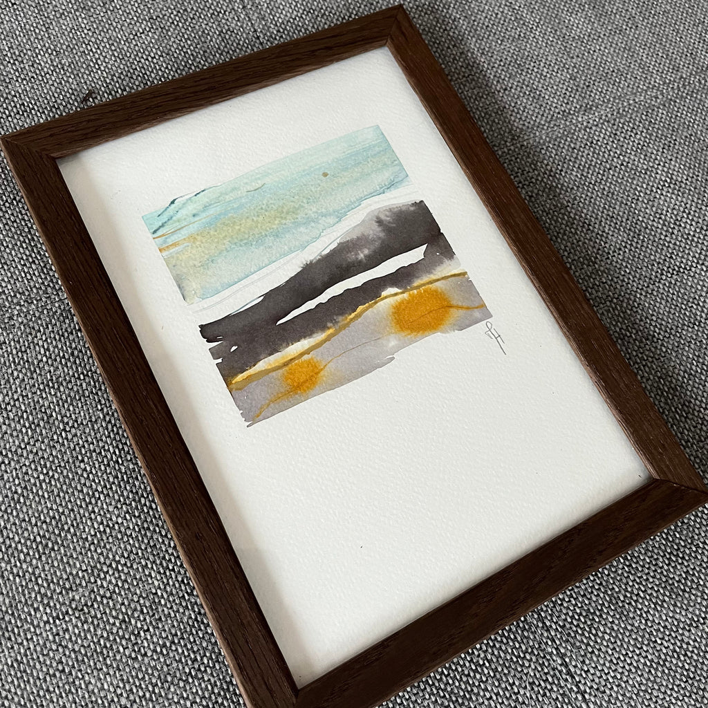 Golden Sky A5 Original – detalje af maleri af Mette Handberg