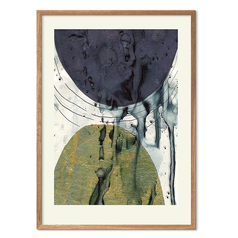 Golden Abstract kunstplakat – i egeramme-af Mette Handberg
