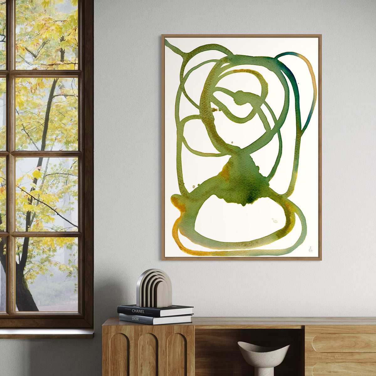 Greenery kunstplakat – interiørstyling af Mette Handberg