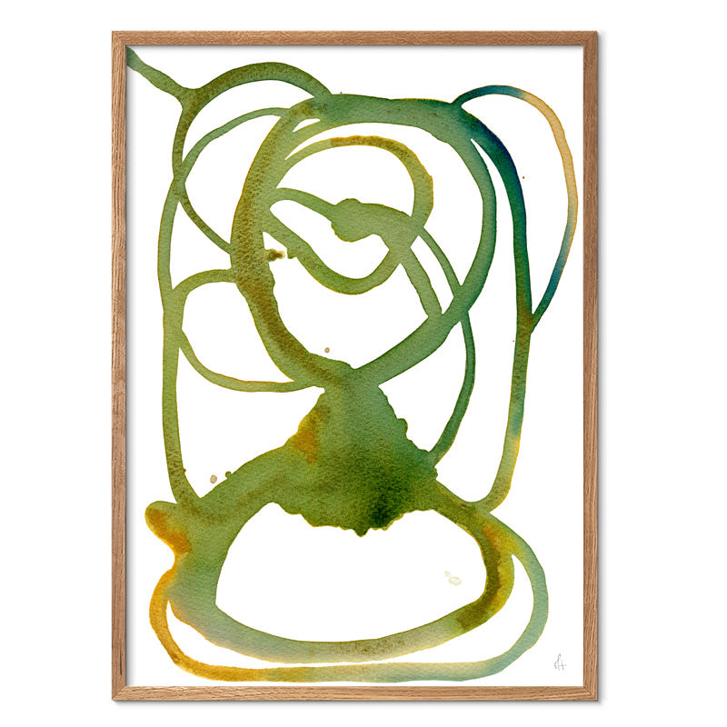 Greenery kunstplakat i egeramme – af Mette Handberg