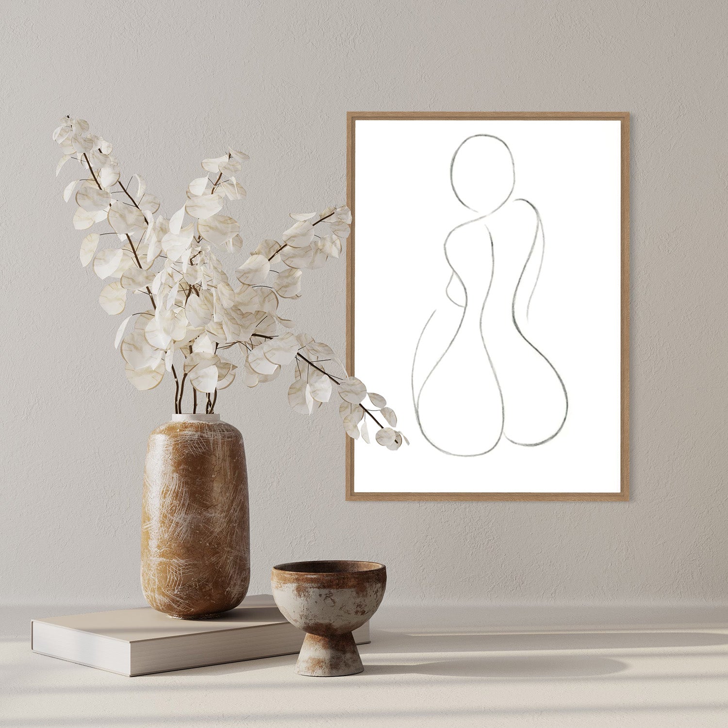 Hourglass Silhouette kunstplakat i flot interiør