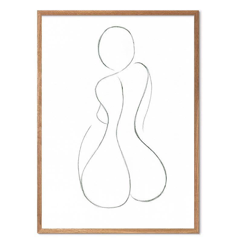  Hourglass Silhouette kunstplakat i ege ramme