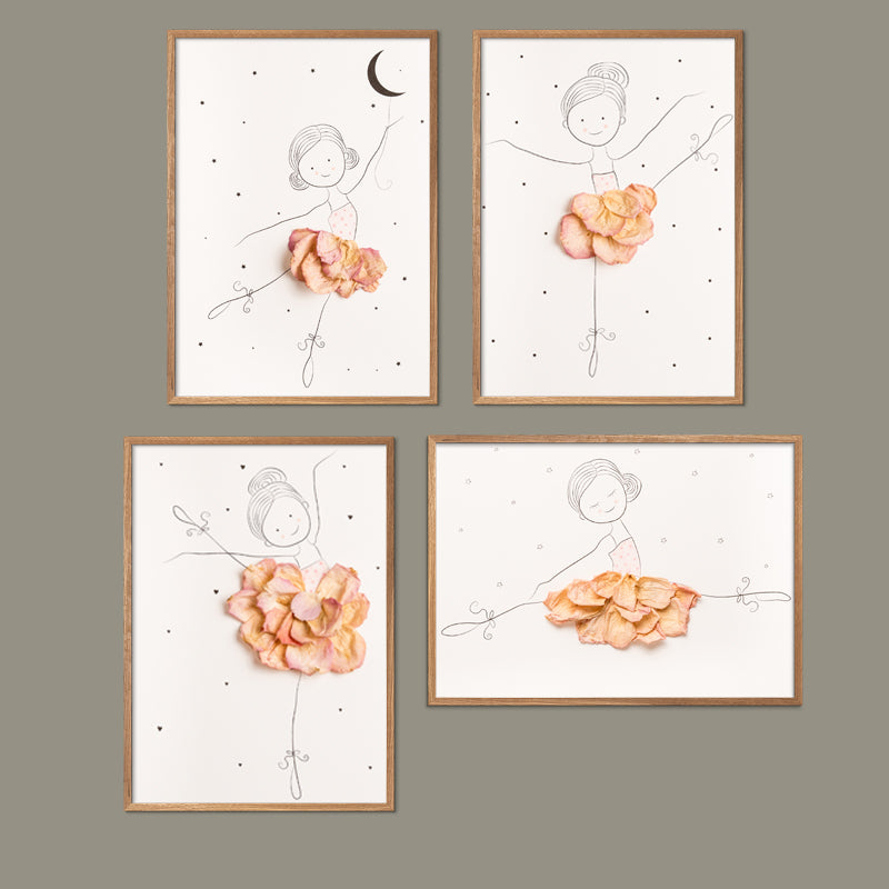 Kunstkort – Ballerina – sæt med kunstkort af Mette Handberg, elegante ballerinamotiver