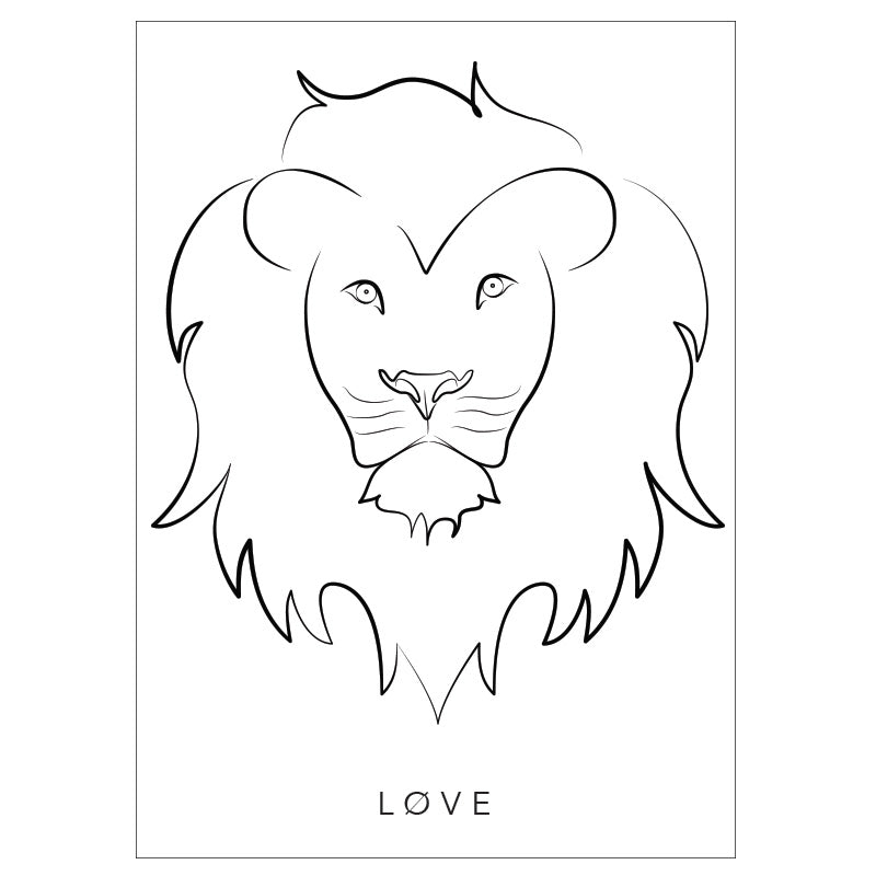  Løve kunstplakat af Mette Handberg