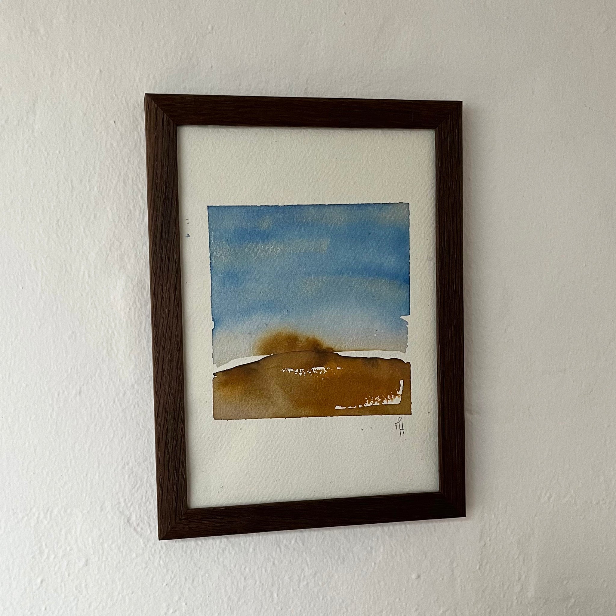 Landscape A5 – originalt maleri af Mette Handberg, nordisk naturmotiv