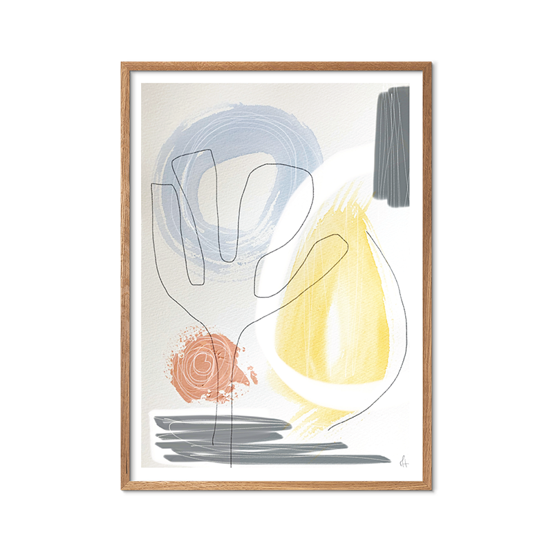 Light Abstract kunstplakat i egeramme