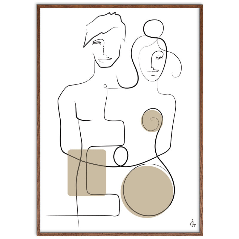 Lovers kunstplakat i mørk egeramme