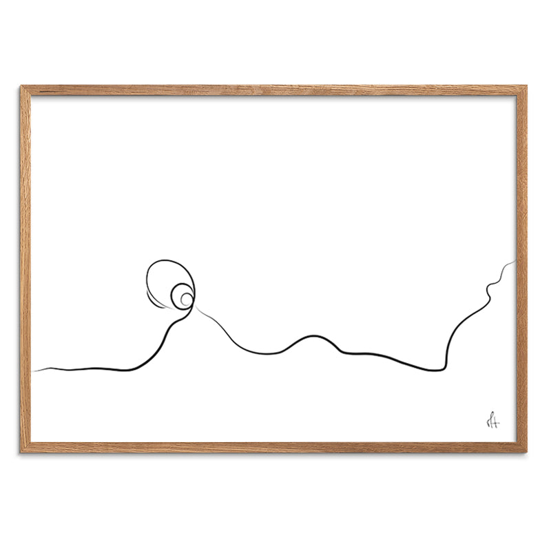  Lying Silhouette kunstplakat i egeramme