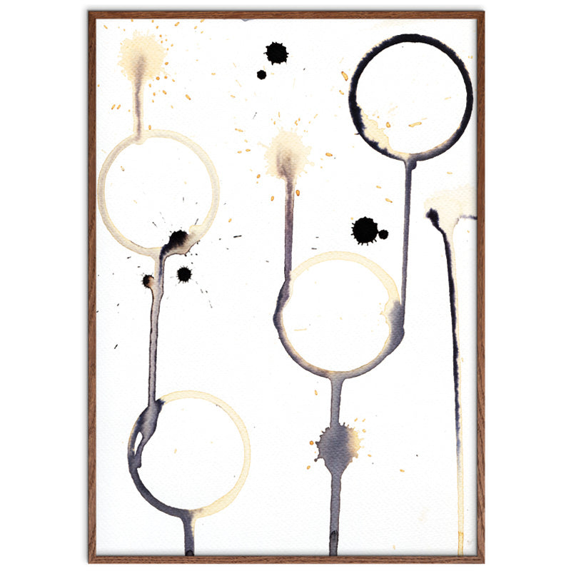 Morning Coffee i dark oak ramme – Limited Edition kunstplakat af Mette Handberg