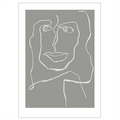 Limited Edition kunstplakat – One Line Female Grey, stregtegning af Mette Handberg