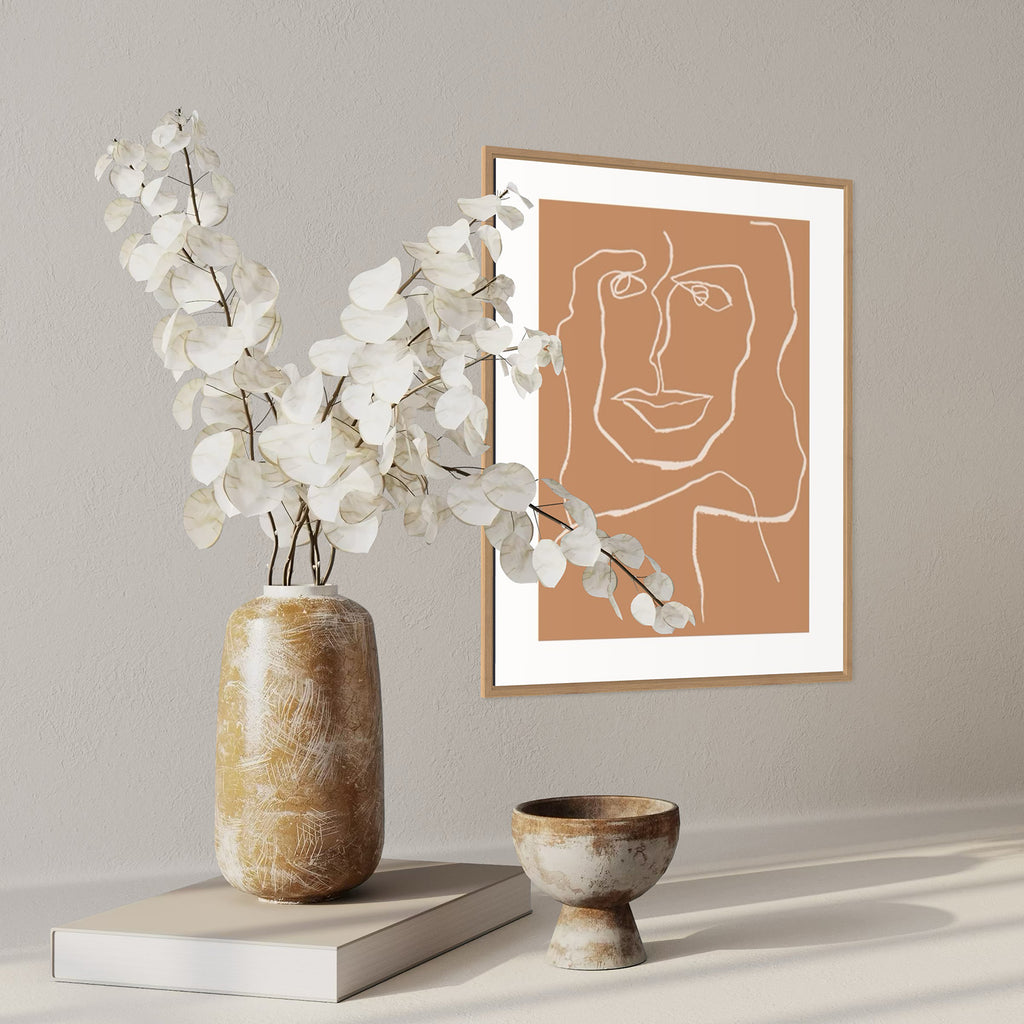 One Line Female Rose Limited Edition – interiørstyling med kunstplakat af Mette Handberg