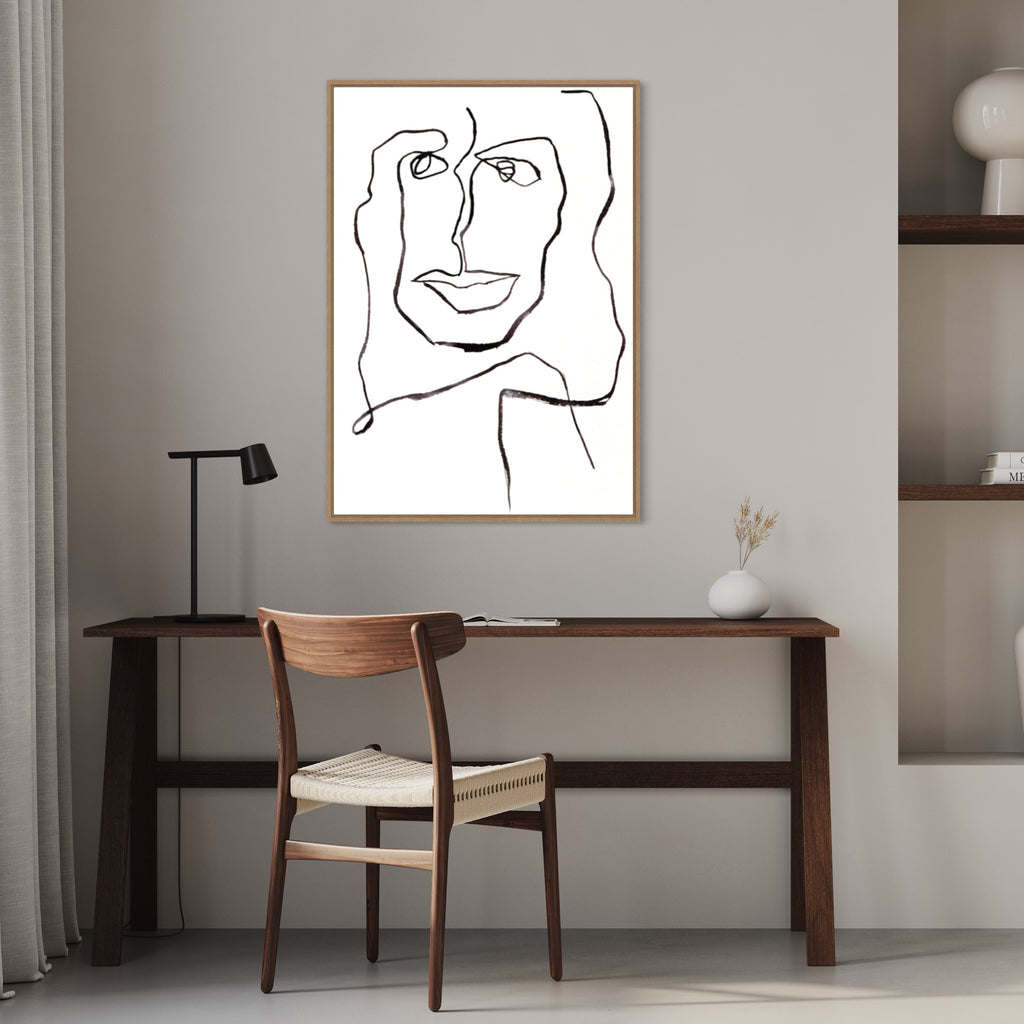 One Line Female kunstplakat i kontoret