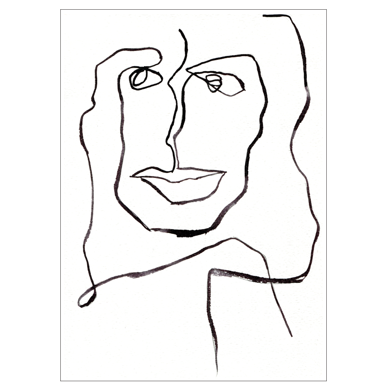 One Line Female kunstplakat af Mette Handberg