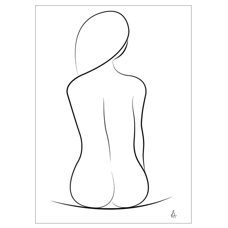 One Line Silhouette kunstplakat af Mette Handberg