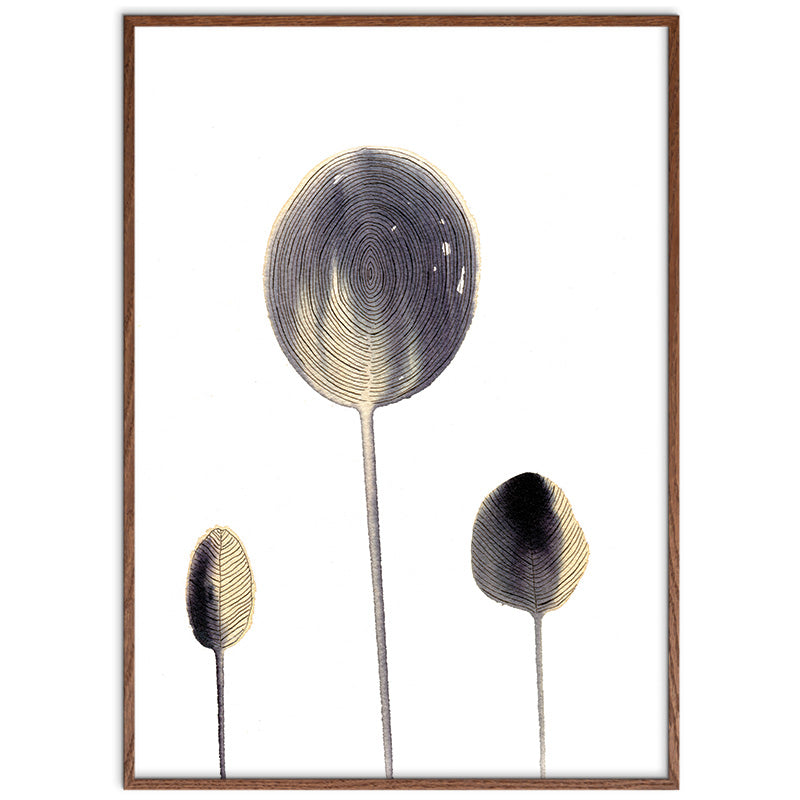 Organic Beige kunstplakat i dark oak ramme – af Mette Handberg