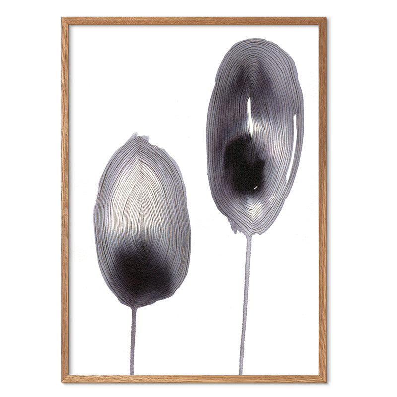 Organic Grey kunstplakat i egeramme – af Mette Handberg